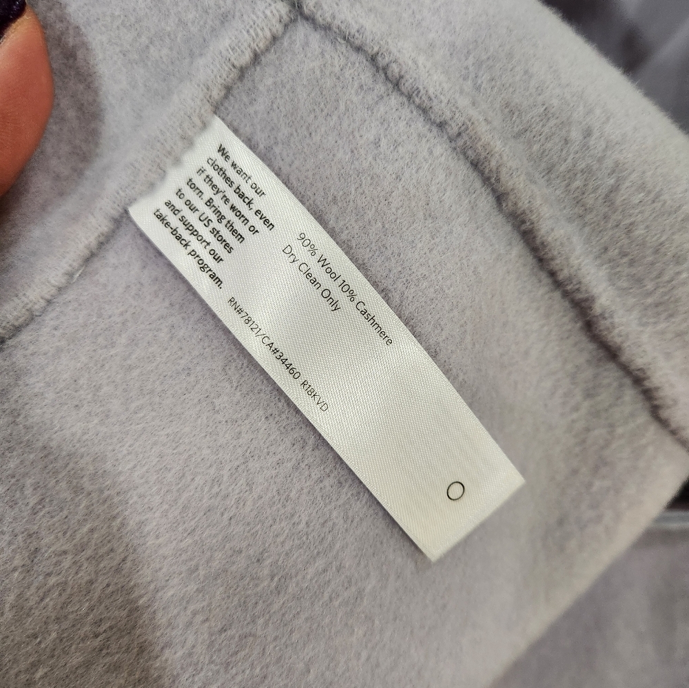 Eileen Fisher Wool Cashmere Oversized Double-Breasted Coat - Picture 6 of 7